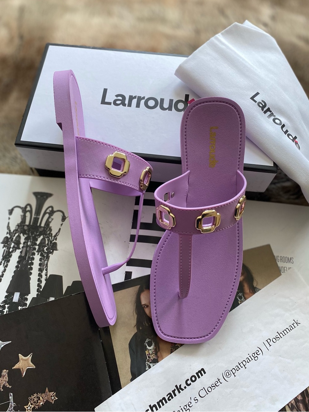 Larroudé Milan Grommet Thong Sandals